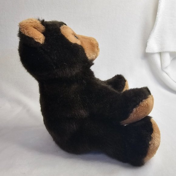 R. Dakin Brown Bear Plush Stuffed Animal Sitting Tan Face Vintage 1984 10" - Picture 3 of 9